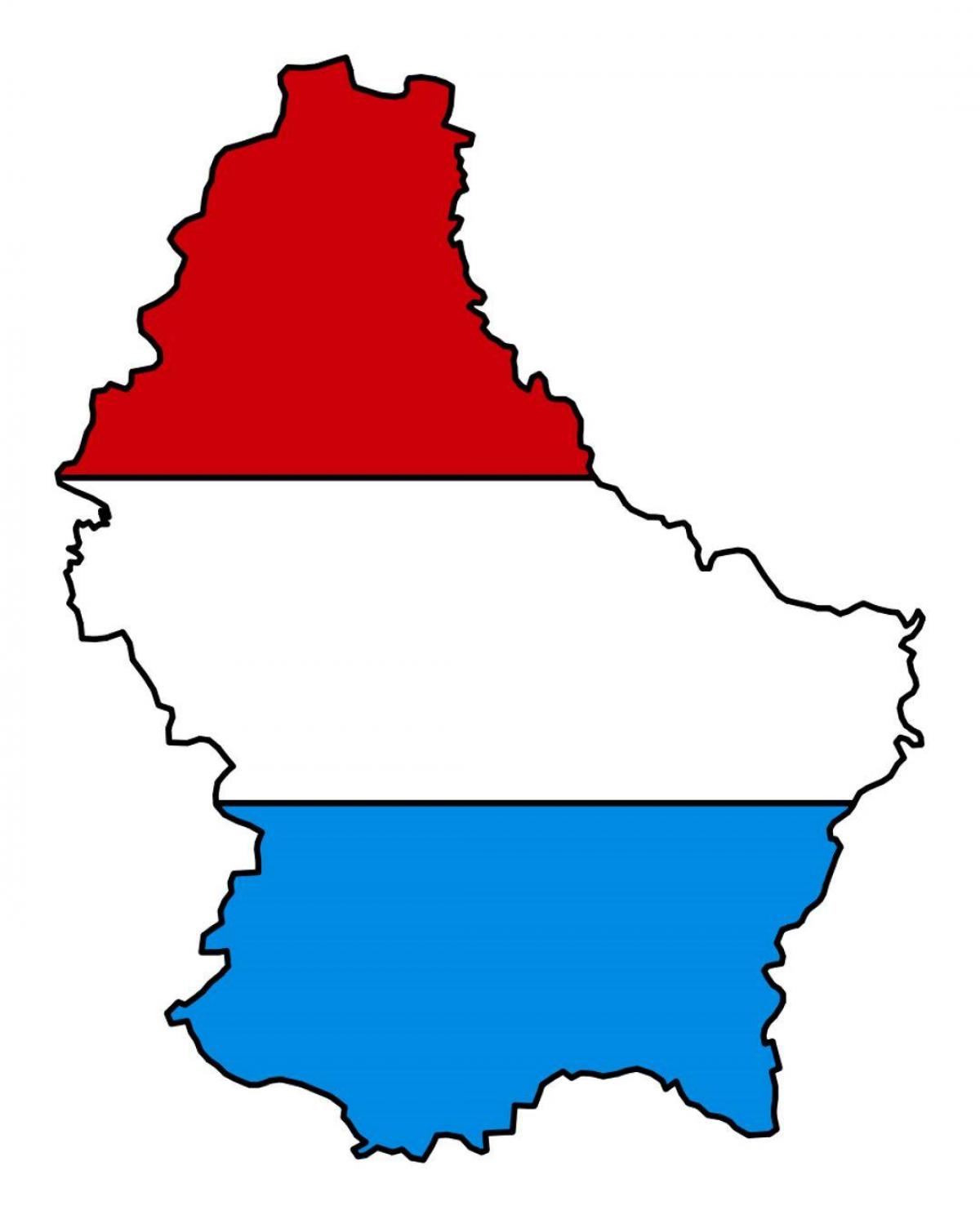 χάρτης σημαία του Λουξεμβούργου 