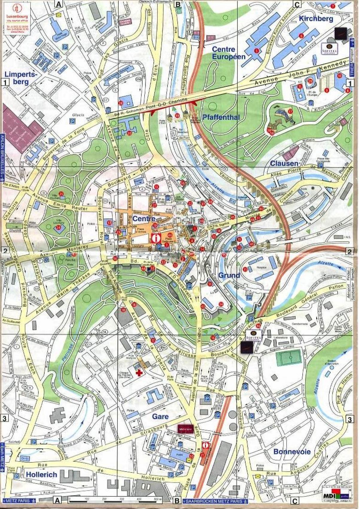 χάρτης του Λουξεμβούργου, παλιά πόλη