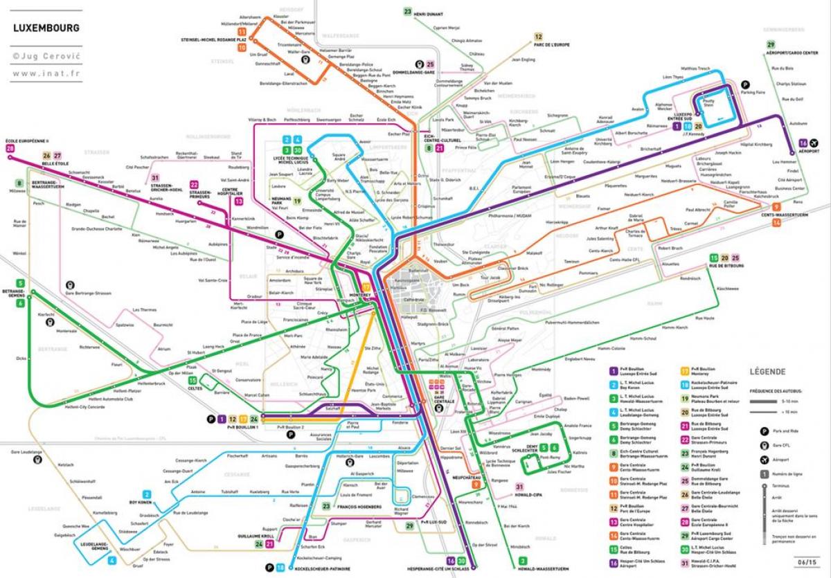 χάρτης του Λουξεμβούργου μετρό